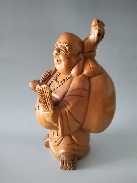 古玩雜項（黃楊木雕）招財彌勒佛拍賣，當前價格568元