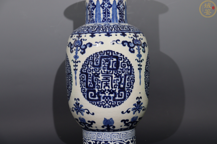 古玩陶瓷清中晚青花夔龍紋棒槌瓶拍賣，當前價格19800元