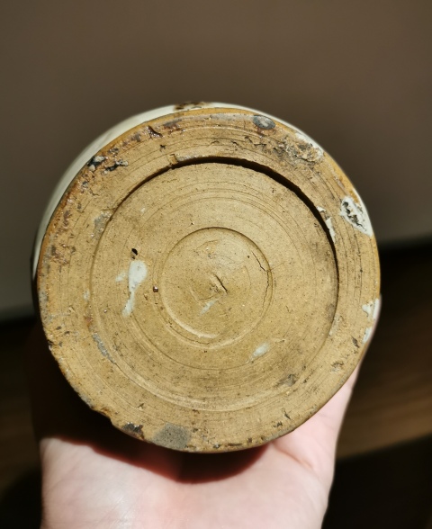 古玩陶瓷明代?白地黑花福字罐拍賣,當前價格666元