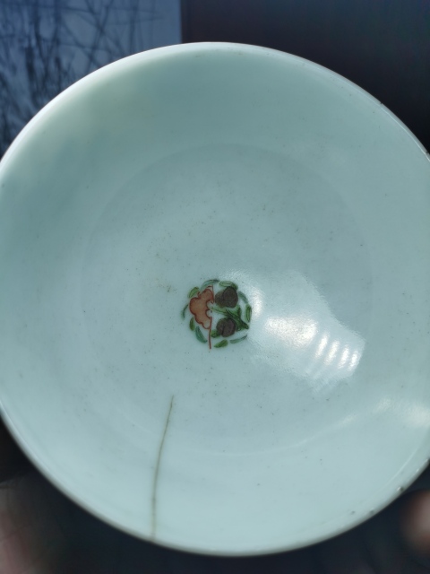 古玩陶瓷【道光精品】清道光細路青花粉彩描金三多紋杯拍賣,當前價格1388元