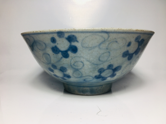 古玩陶瓷城陽款青花卉紋大碗拍賣，當前價格188元