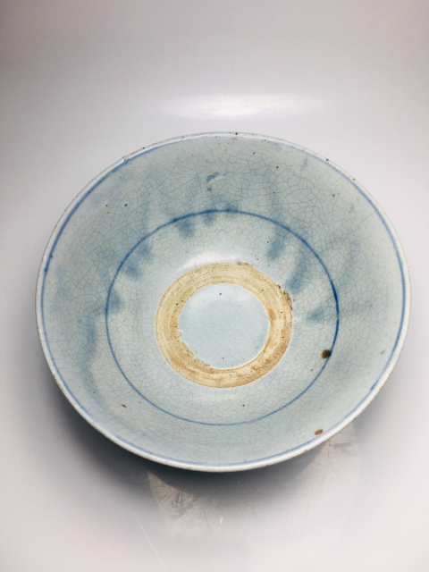 古玩陶瓷城陽款青花卉紋大碗拍賣，當前價格188元