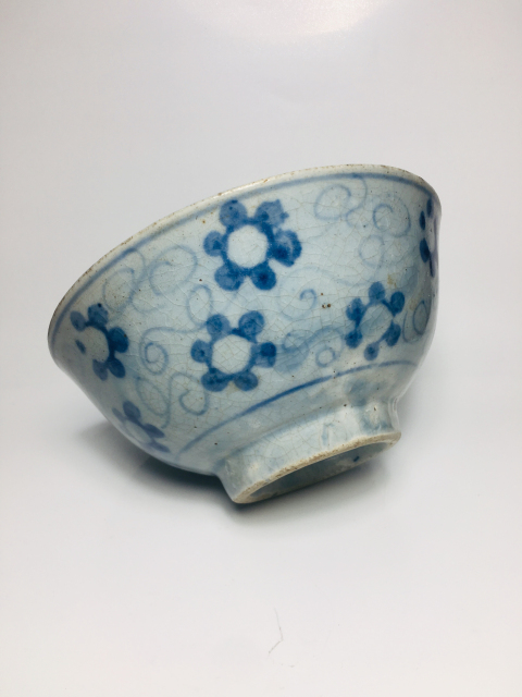 古玩陶瓷城陽款青花卉紋大碗拍賣，當前價格188元