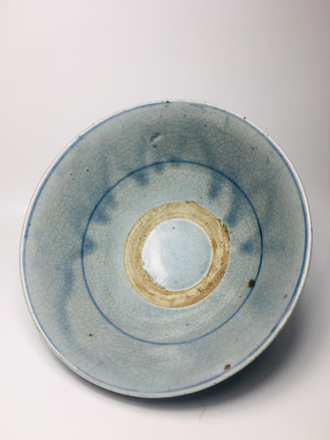 古玩陶瓷城陽款青花卉紋大碗拍賣，當前價格188元