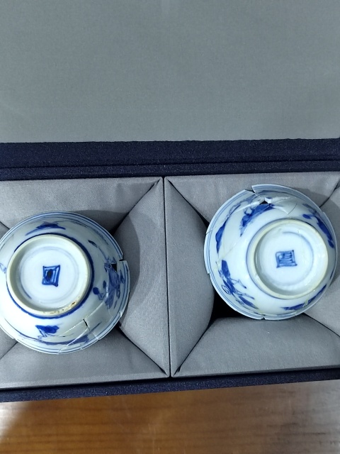 古玩陶瓷清康熙進京趕考主人杯一對拍賣，當前價格666元