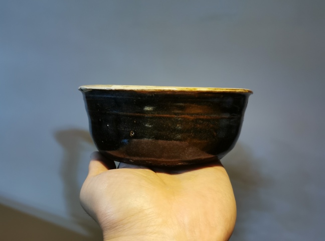 古玩陶瓷【平臺實物保真】清早期黑釉白地水洗拍賣,當前價格999元