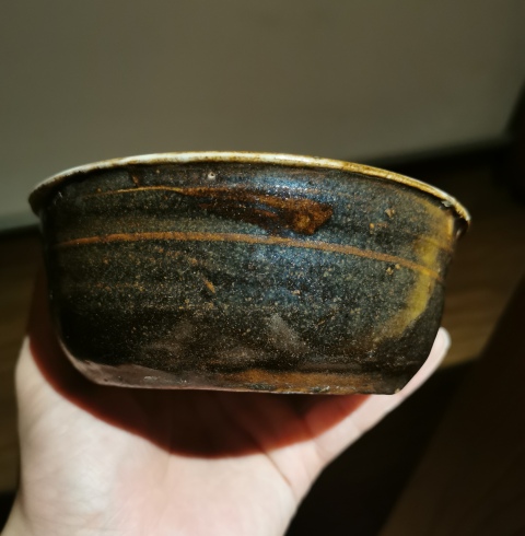 古玩陶瓷【平臺實物保真】清早期黑釉白地水洗拍賣,當前價格999元