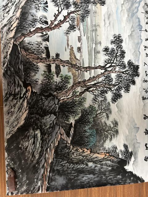 古玩字畫羅湘浯山水拍賣,當前價格850元
