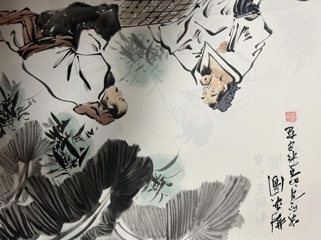 古玩字畫張松平老師《對(duì)弈圖》拍賣，當(dāng)前價(jià)格458元