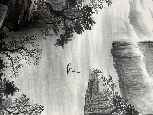 古玩字畫陸桂明《山水》拍賣,當(dāng)前價(jià)格687元