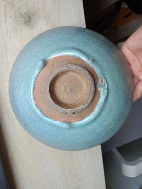 古玩陶瓷域鑒實物鑒定!元代鈞窯天藍釉大碗,全網孤品!拍賣,當前價格6000元