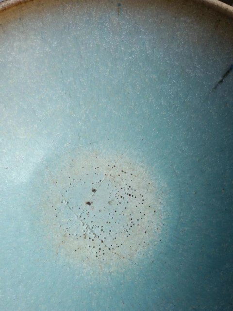 古玩陶瓷域鑒實物鑒定!元代鈞窯天藍釉大碗,全網孤品!拍賣,當前價格6000元