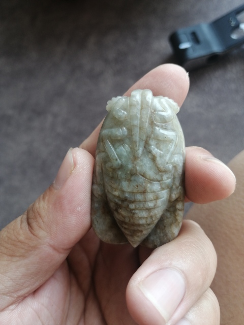 古玩玉器明 和田玉蟬墜拍賣，當前價格6500元