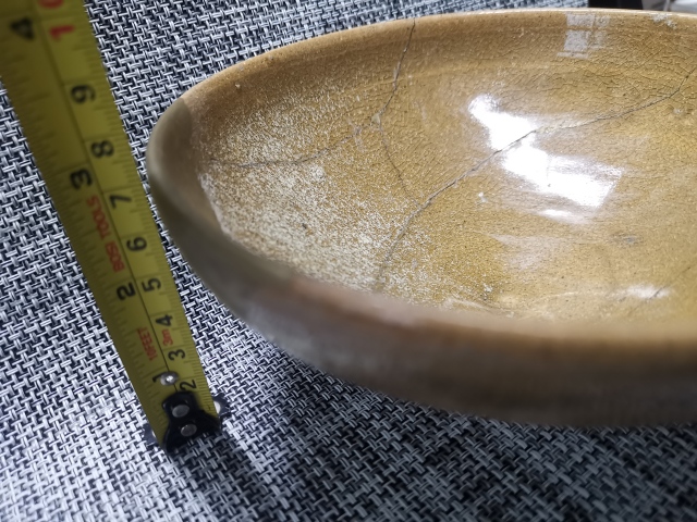 古玩陶瓷元代，鈞窯黃釉大碗拍賣，當前價格3333元