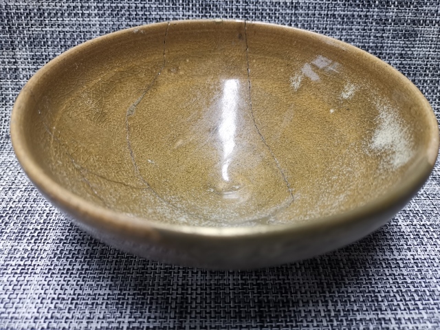 古玩陶瓷元代，鈞窯黃釉大碗拍賣，當前價格3333元