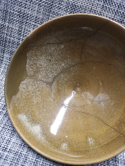 古玩陶瓷元代，鈞窯黃釉大碗拍賣，當前價格3333元