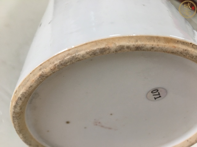 古玩陶瓷淺絳彩山水紋風景帽筒拍賣，當前價格4600元