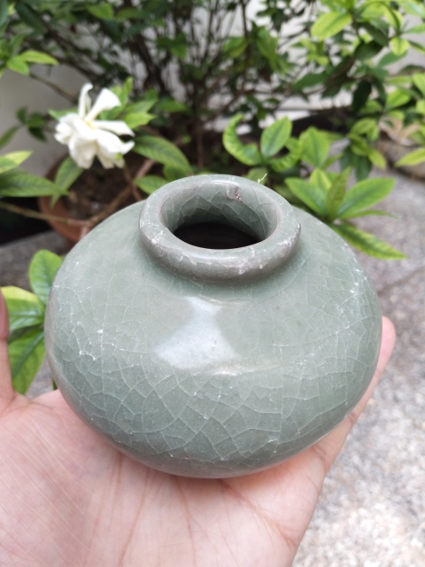古玩陶瓷元龍泉青釉大號水盂拍賣,當前價格1800元