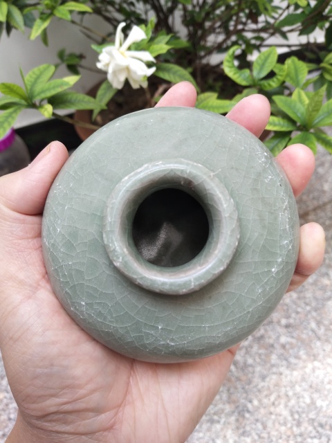 古玩陶瓷元龍泉青釉大號水盂拍賣,當前價格1800元
