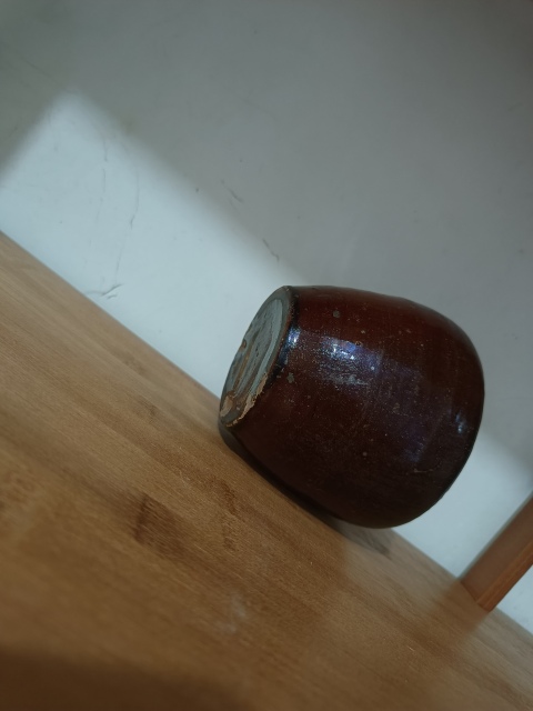 古玩陶瓷明末窯變紅柚印花罐拍賣,當前價格1900元