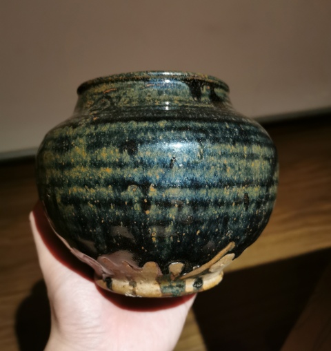 古玩陶瓷金元窯變黑釉鐵銹花茶入拍賣，當(dāng)前價(jià)格1999元