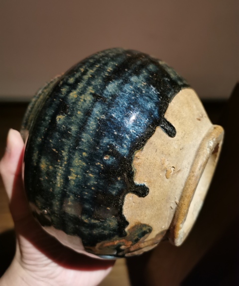 古玩陶瓷金元窯變黑釉鐵銹花茶入拍賣，當(dāng)前價(jià)格1999元