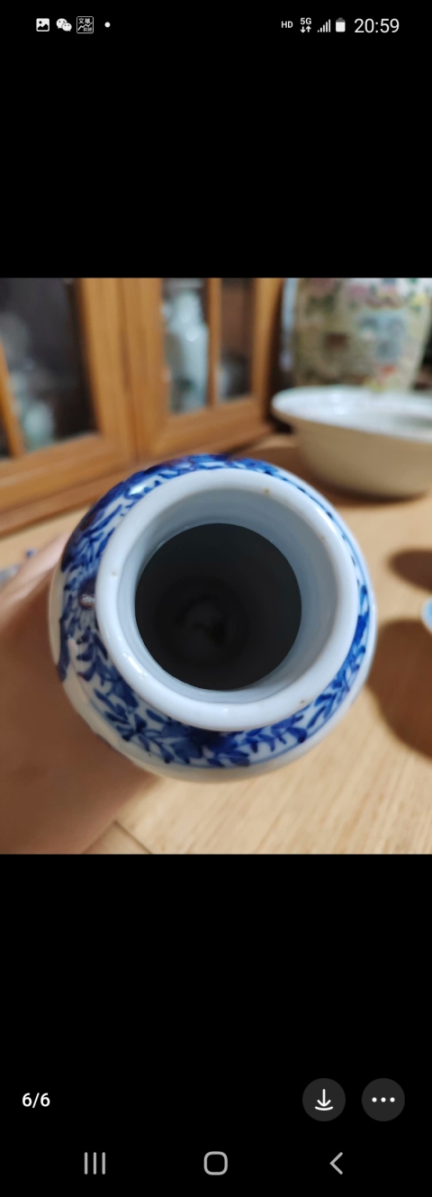 古玩陶瓷青花三娘教子圖雞腿瓶拍賣，當(dāng)前價(jià)格4800元