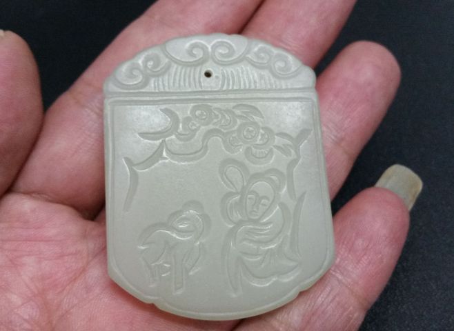 古玩玉器和田玉雕“福壽雙全”玉牌拍賣，當前價格380元
