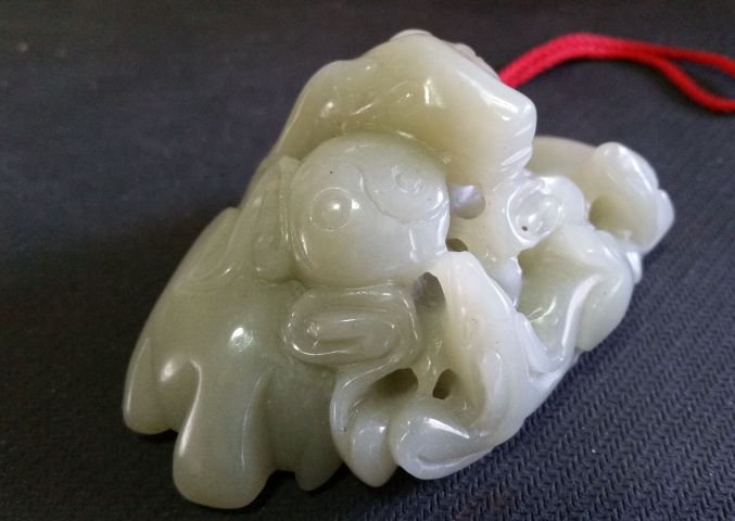 古玩玉器和田玉雕“三陽開泰”擺件拍賣，當前價格1880元