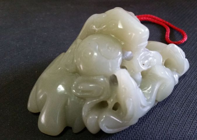古玩玉器和田玉雕“三陽開泰”擺件拍賣，當前價格1880元