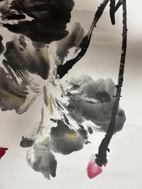 古玩字畫胡文英老師字妙賢 寫意《荷花圖》拍賣，當前價格788元