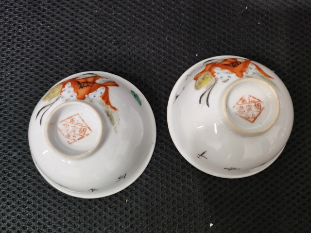 古玩陶瓷民國粉彩和合二仙人物茶園拍賣,當前價格1500元