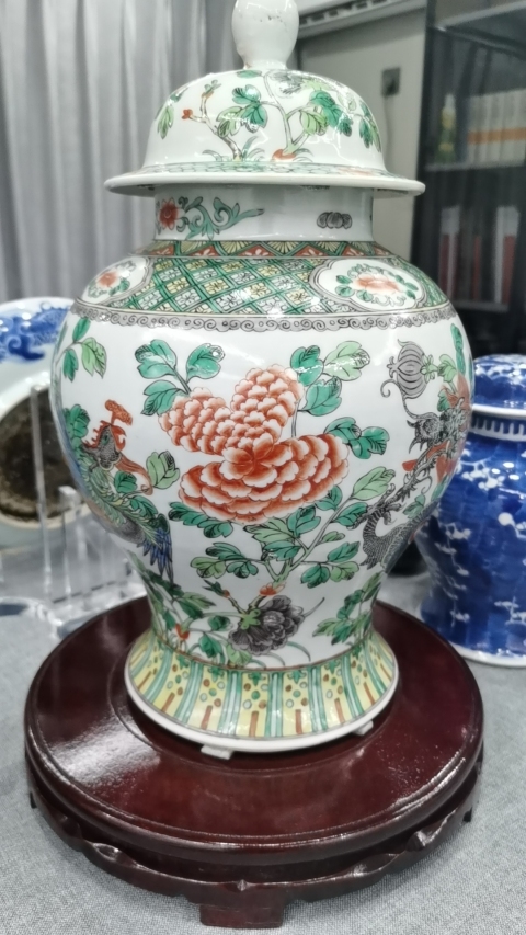 古玩陶瓷五彩龍鳳紋將軍罐拍賣，當(dāng)前價格25000元