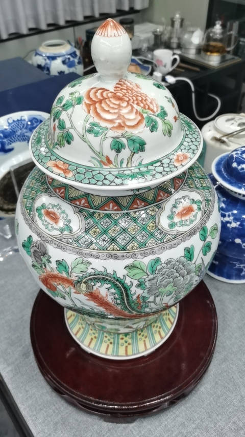 古玩陶瓷五彩龍鳳紋將軍罐拍賣，當(dāng)前價格25000元