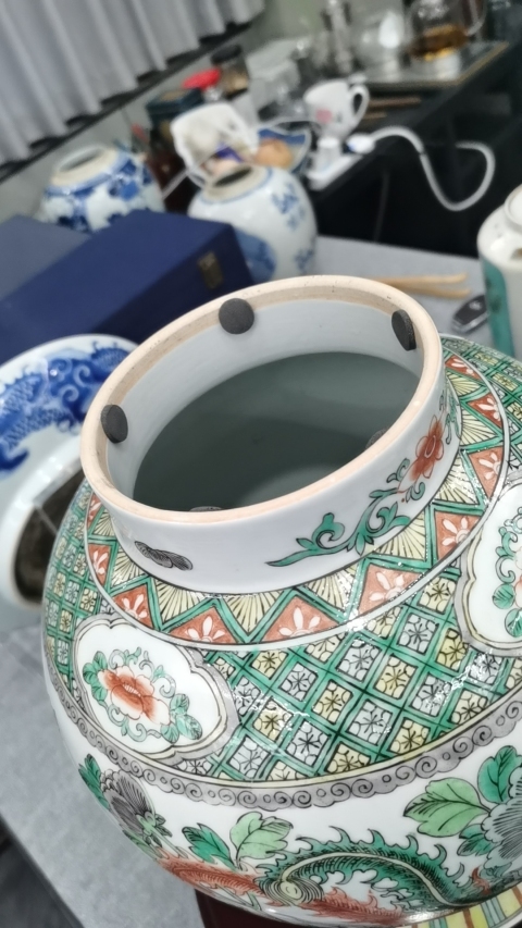古玩陶瓷五彩龍鳳紋將軍罐拍賣，當(dāng)前價格25000元