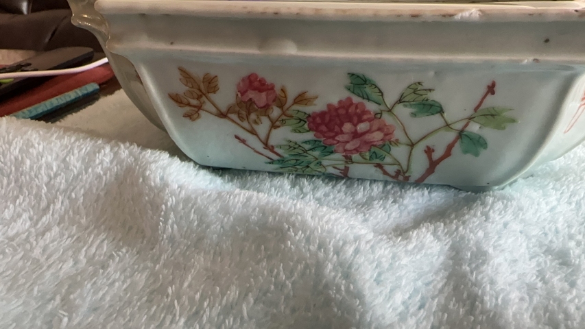 古玩陶瓷晚清張子英粉彩富貴白頭鳥紋水仙盆拍賣,當前價格3600元