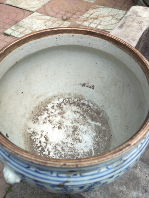 古玩陶瓷青花纏枝紋粥罐拍賣,當前價格99元