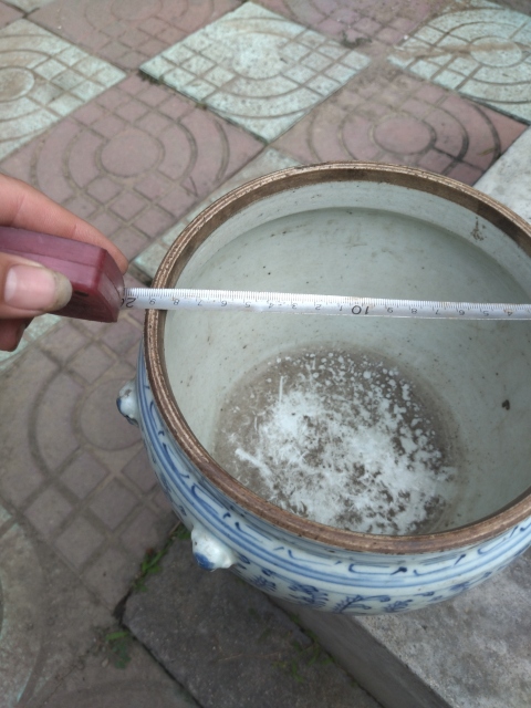 古玩陶瓷青花纏枝紋粥罐拍賣,當前價格99元