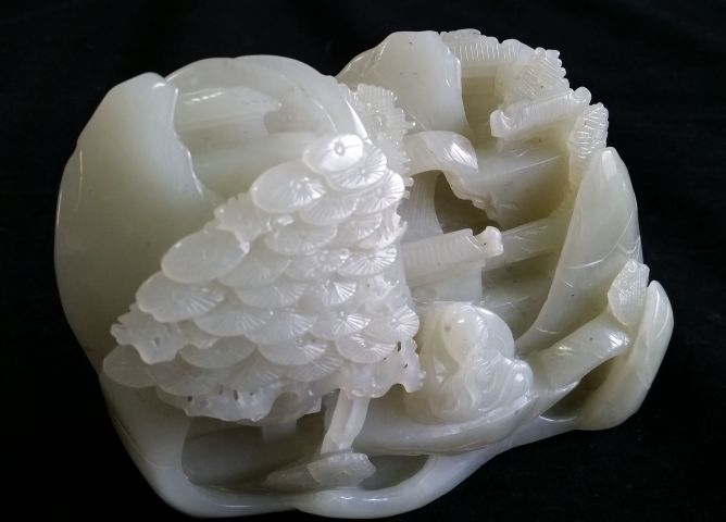 古玩玉器和田玉雕“人物故事”山子擺件拍賣，當(dāng)前價(jià)格8800元