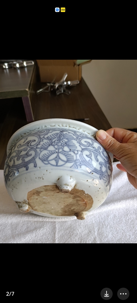 古玩陶瓷纏枝花卉紋青花香爐拍賣，當前價格2880元