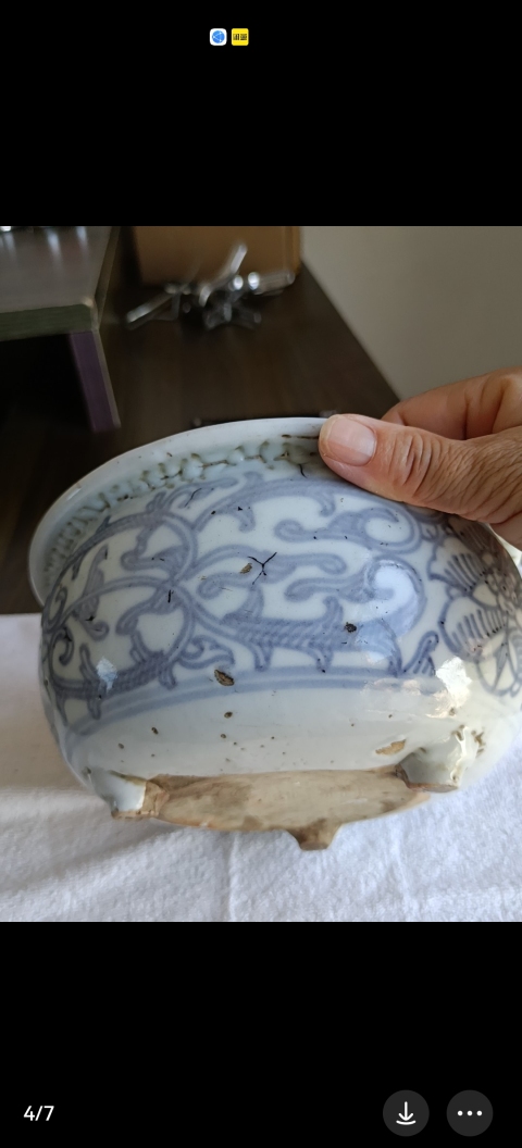 古玩陶瓷纏枝花卉紋青花香爐拍賣，當前價格2880元