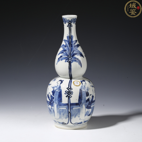 古玩陶瓷清光緒青花仕女嬰戲圖葫蘆瓶拍賣，當前價格16800元