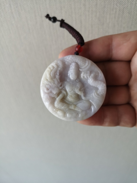 古玩玉器天然翡翠雕“御龍觀音”掛牌拍賣,當前價格680元
