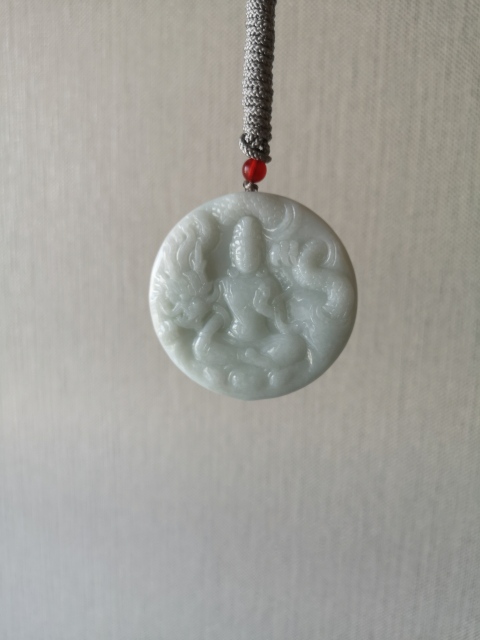 古玩玉器天然翡翠雕“御龍觀音”掛牌拍賣，當前價格680元