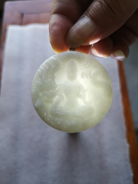 古玩玉器天然翡翠雕“御龍觀音”掛牌拍賣，當前價格680元