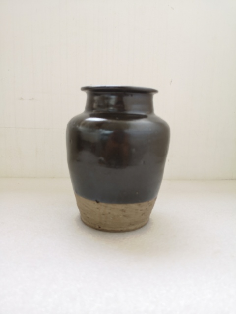 古玩陶瓷清代磁州窯系褐釉罐拍賣，當前價格580元