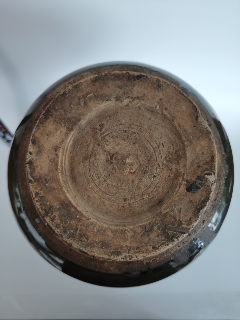 古玩陶瓷明代?磁州窯窯變黑釉撇口瓶拍賣，當前價格2300元