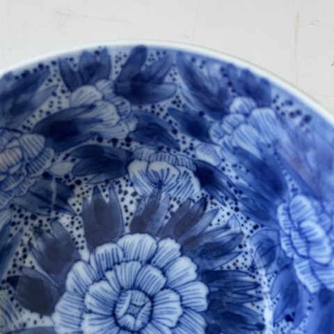 古玩陶瓷青花纏枝牡丹紋馬蹄碗拍賣，當前價格8800元
