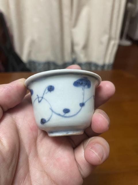 古玩陶瓷明晚期·青花纏枝杯拍賣，當前價格980元