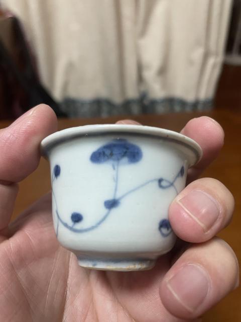 古玩陶瓷明晚期·青花纏枝杯拍賣，當前價格980元